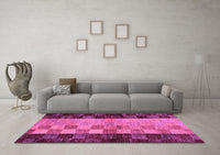 Machine Washable Abstract Purple Modern Rug, wshabs66pur