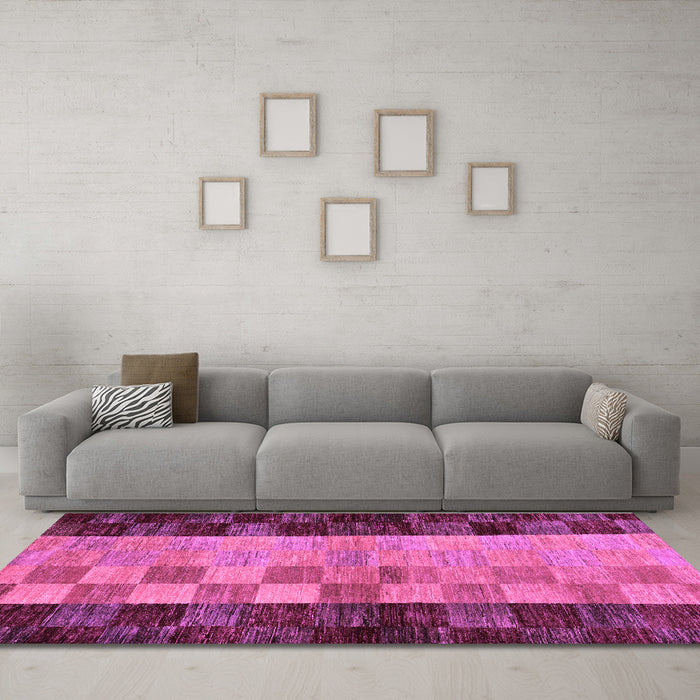 Machine Washable Abstract Purple Modern Area Rugs in a Living Room, wshabs66pur