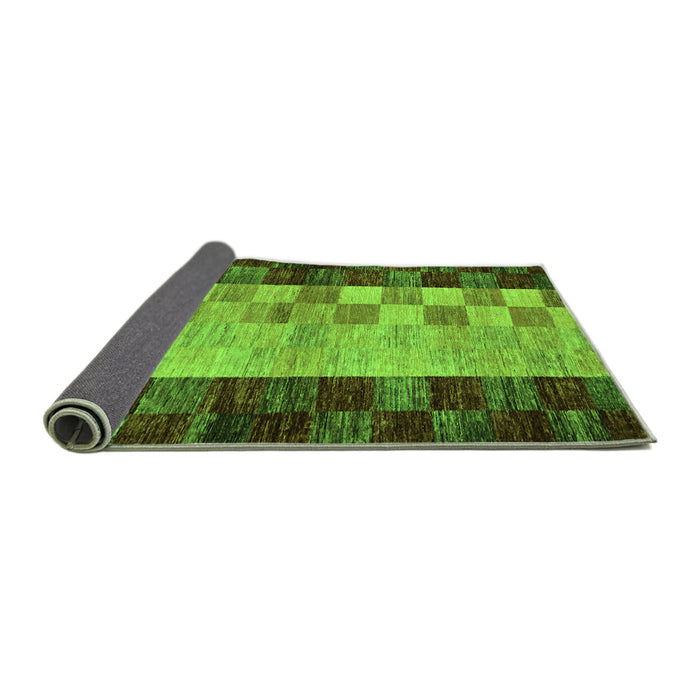 Sideview of Abstract Green Modern Rug, abs66grn