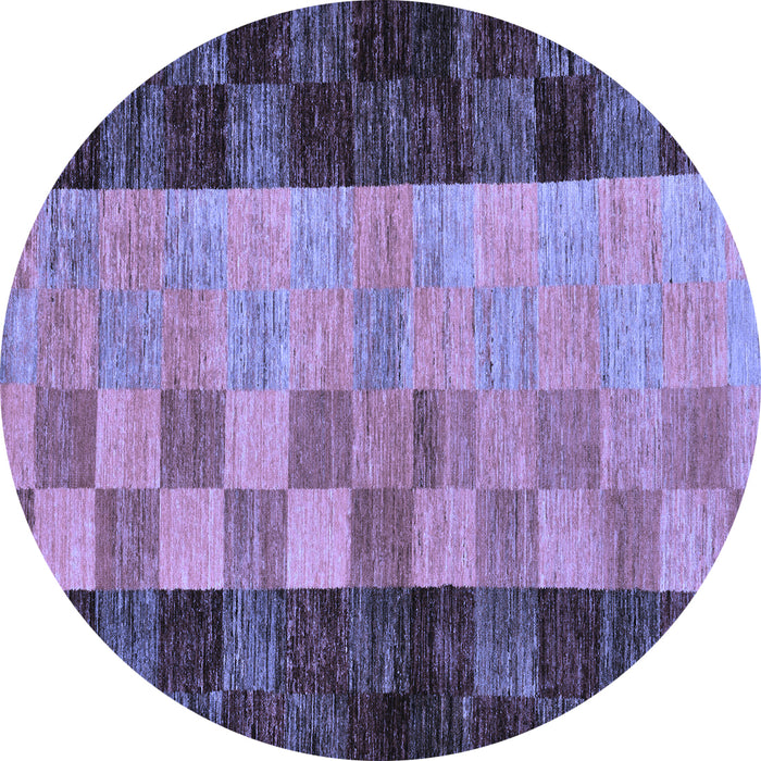 Round Abstract Blue Modern Rug, abs66blu