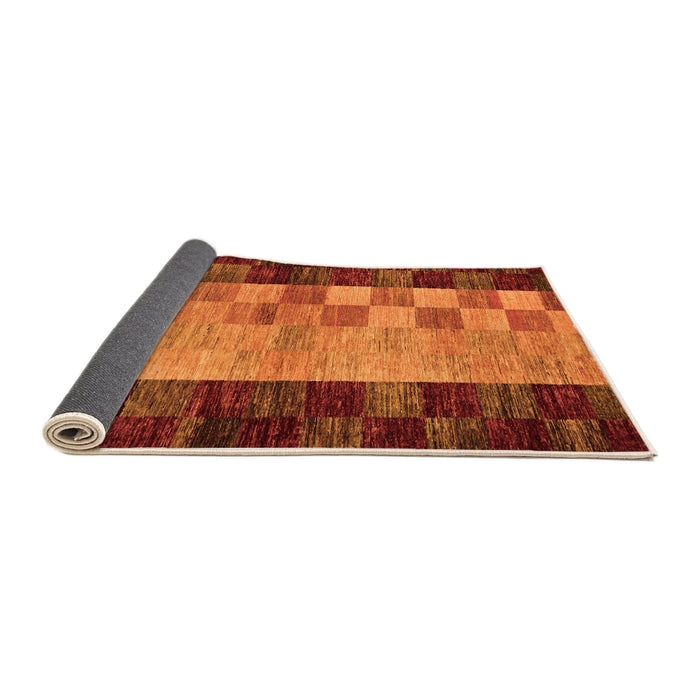 Sideview of Abstract Orange Modern Rug, abs66org