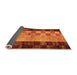 Sideview of Abstract Orange Modern Rug, abs66org