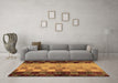 Machine Washable Abstract Brown Modern Rug in a Living Room,, wshabs66brn