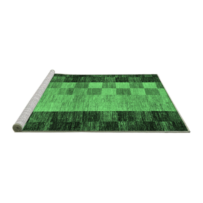 Sideview of Machine Washable Abstract Emerald Green Modern Area Rugs, wshabs66emgrn