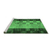 Sideview of Machine Washable Abstract Emerald Green Modern Area Rugs, wshabs66emgrn