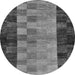 Round Abstract Gray Modern Rug, abs66gry