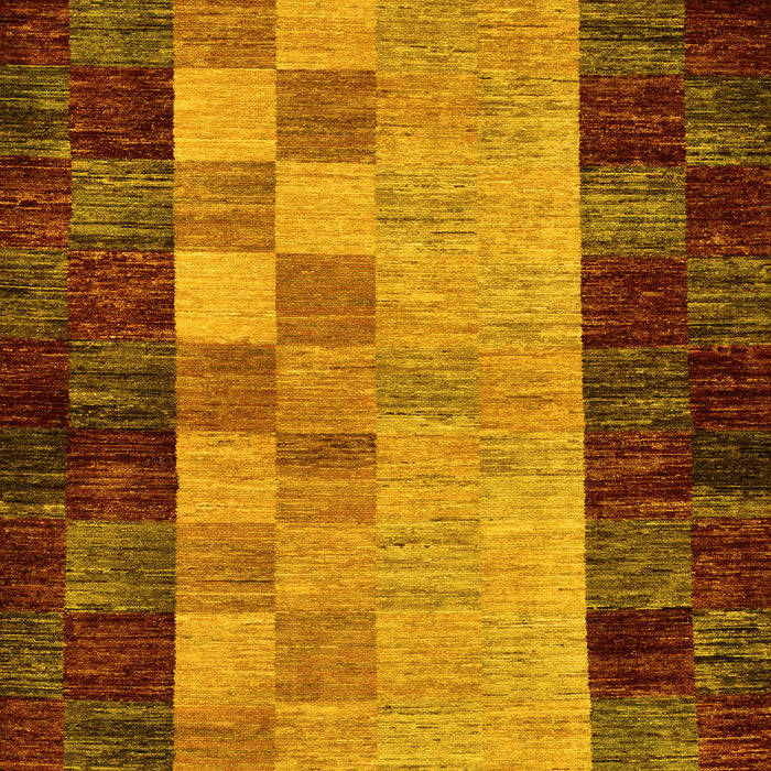 Machine Washable Abstract Yellow Modern Rug, wshabs66yw