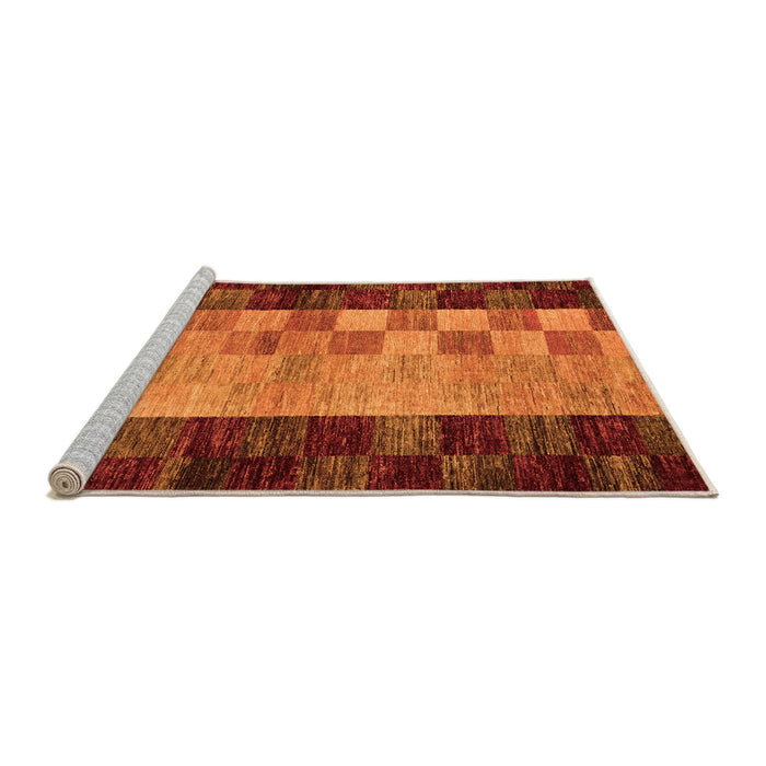 Sideview of Machine Washable Abstract Orange Modern Area Rugs, wshabs66org