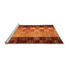 Sideview of Machine Washable Abstract Orange Modern Area Rugs, wshabs66org