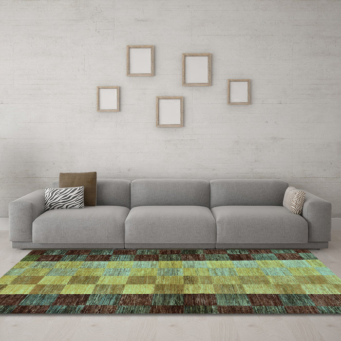 Machine Washable Abstract Light Blue Modern Rug in a Living Room, wshabs66lblu