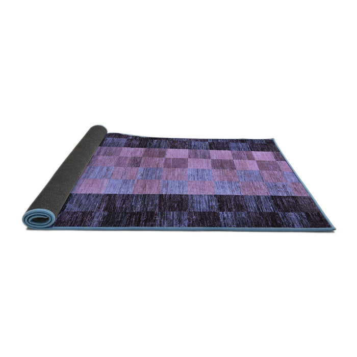 Sideview of Abstract Blue Modern Rug, abs66blu