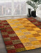 Abstract Red Modern Rug in Family Room, abs66