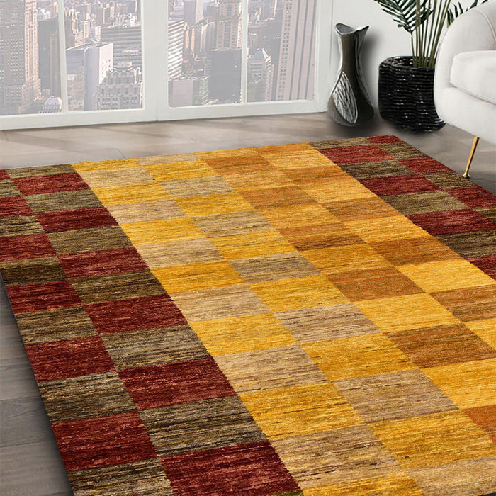 Abstract Red Modern Rug in Family Room, abs66