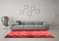 Machine Washable Abstract Red Modern Rug, wshabs66red