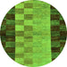 Round Abstract Green Modern Rug, abs66grn