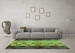 Machine Washable Abstract Turquoise Modern Area Rugs in a Living Room,, wshabs66turq