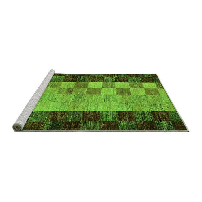 Sideview of Machine Washable Abstract Green Modern Area Rugs, wshabs66grn