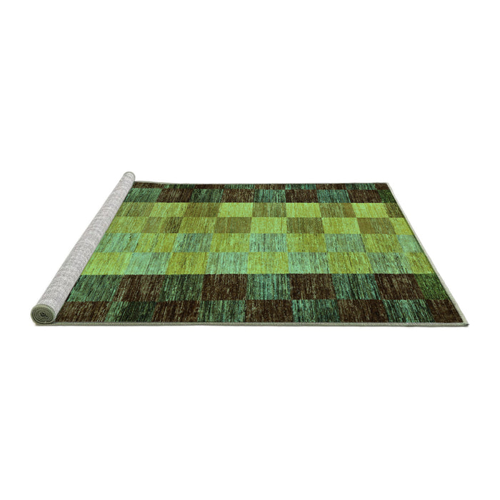 Sideview of Machine Washable Abstract Turquoise Modern Area Rugs, wshabs66turq