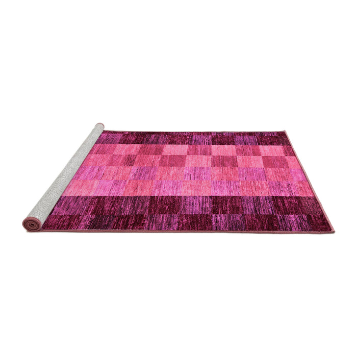 Sideview of Machine Washable Abstract Pink Modern Rug, wshabs66pnk