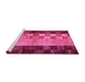 Sideview of Machine Washable Abstract Pink Modern Rug, wshabs66pnk