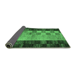 Sideview of Abstract Emerald Green Modern Rug, abs66emgrn