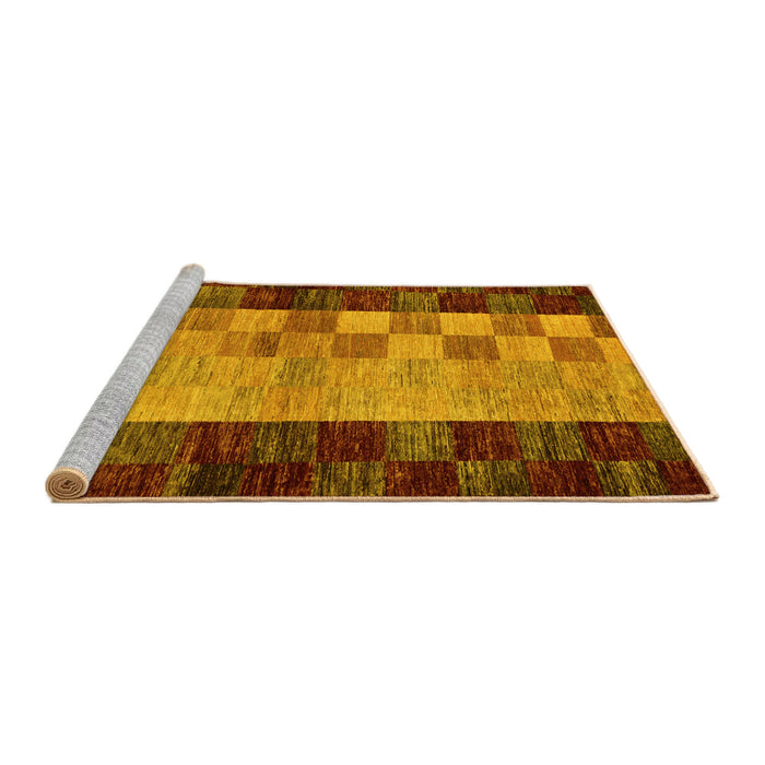 Sideview of Machine Washable Abstract Yellow Modern Rug, wshabs66yw