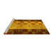 Sideview of Machine Washable Abstract Yellow Modern Rug, wshabs66yw