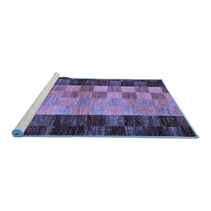 Sideview of Machine Washable Abstract Blue Modern Rug, wshabs66blu
