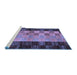 Sideview of Machine Washable Abstract Blue Modern Rug, wshabs66blu