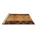 Sideview of Machine Washable Abstract Brown Modern Rug, wshabs66brn