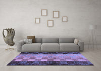 Machine Washable Abstract Blue Modern Rug, wshabs66blu