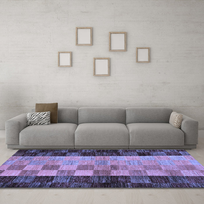 Machine Washable Abstract Blue Modern Rug in a Living Room, wshabs66blu
