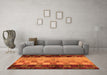 Machine Washable Abstract Orange Modern Area Rugs in a Living Room, wshabs66org