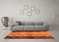 Machine Washable Abstract Orange Modern Rug, wshabs66org