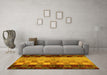 Machine Washable Abstract Yellow Modern Rug in a Living Room, wshabs66yw