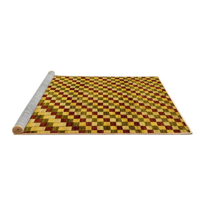 Sideview of Machine Washable Abstract Deep Yellow Rug, wshabs67