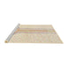 Sideview of Machine Washable Abstract Vanilla Gold Rug, wshabs670