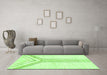 Machine Washable Solid Green Modern Area Rugs in a Living Room,, wshabs670grn