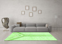 Machine Washable Solid Green Modern Rug, wshabs670grn