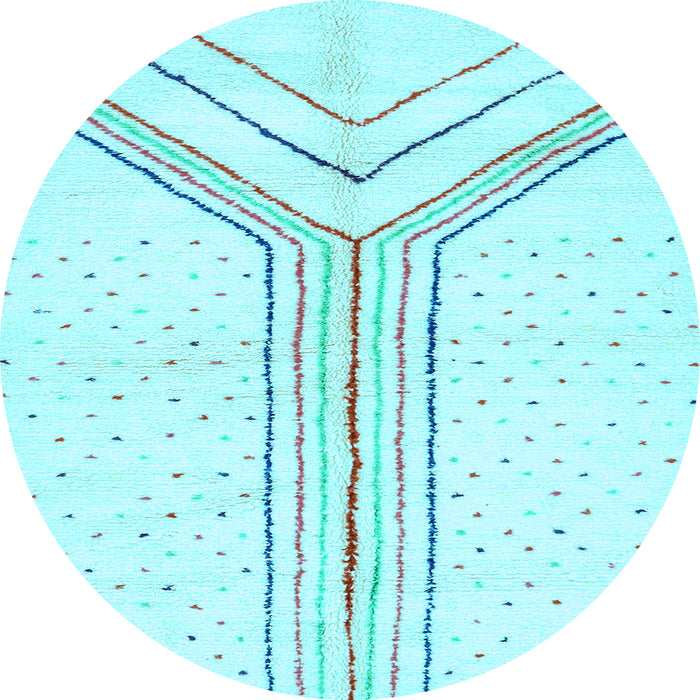 Round Machine Washable Solid Light Blue Modern Rug, wshabs670lblu