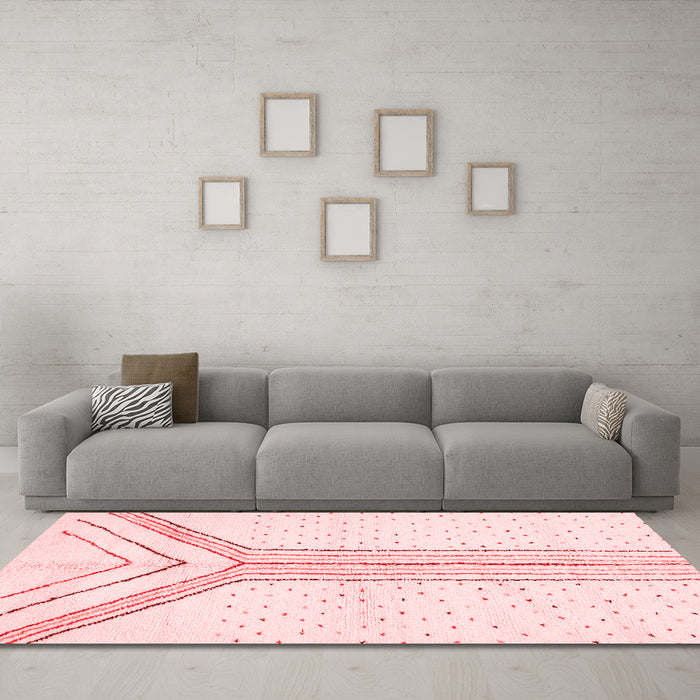 Modern Red Washable Rugs