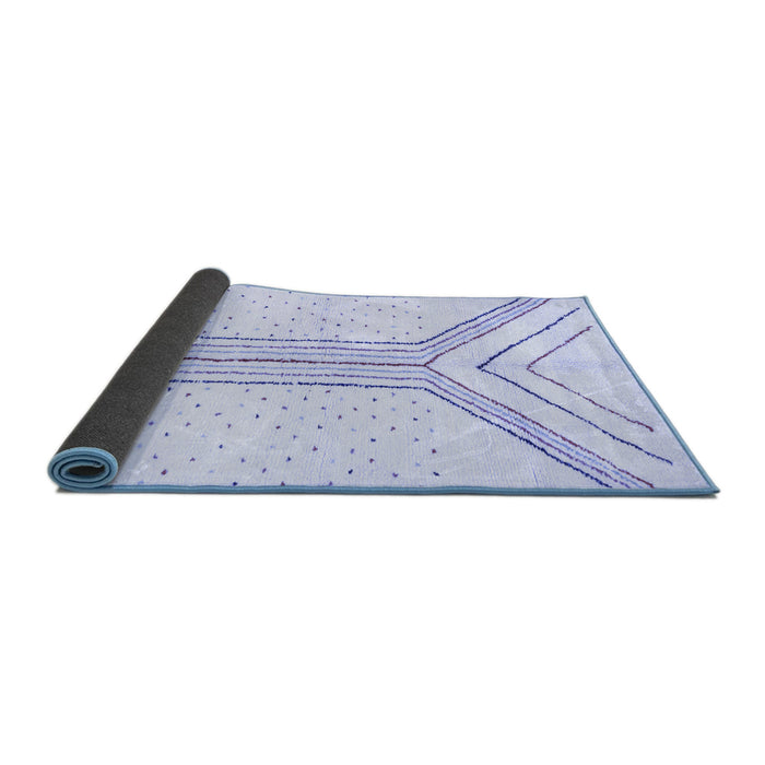 Sideview of Solid Blue Modern Rug, abs670blu