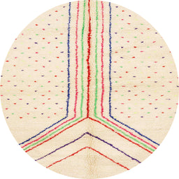 Round Abstract Vanilla Gold Solid Rug, abs670