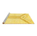 Sideview of Machine Washable Solid Yellow Modern Rug, wshabs670yw