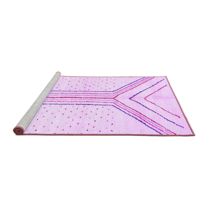 Sideview of Machine Washable Solid Purple Modern Area Rugs, wshabs670pur