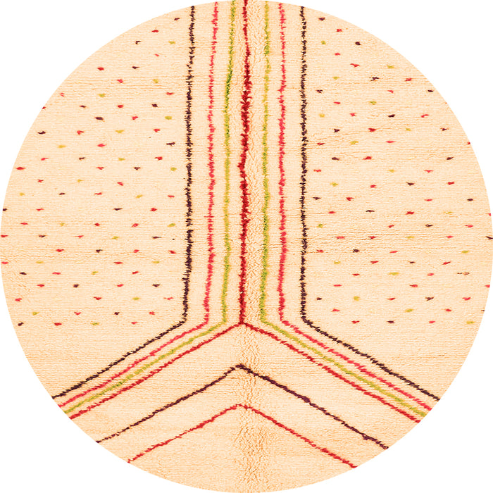 Round Solid Orange Modern Rug, abs670org