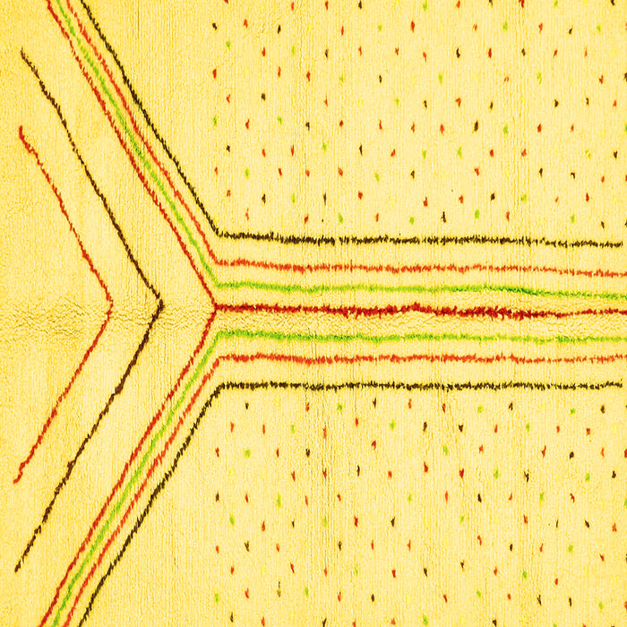 Square Machine Washable Solid Yellow Modern Rug, wshabs670yw