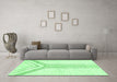 Machine Washable Solid Emerald Green Modern Area Rugs in a Living Room,, wshabs670emgrn