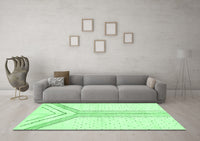 Machine Washable Solid Emerald Green Modern Rug, wshabs670emgrn