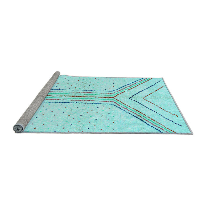Sideview of Machine Washable Solid Light Blue Modern Rug, wshabs670lblu